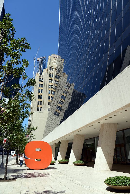 New York City Fifth Avenue 760-2 Solow Building 9 West 57 St With Reflection Of 29 West 57 And Red 9 Sculpture by Ivan Chermayeff